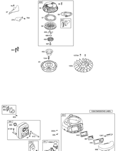 Bs 219802-0597-B1 Engine Assembly 1 Diagram and Parts List for G1236 55AC5GMR250-WAM Cub Cadet Lawn Mower